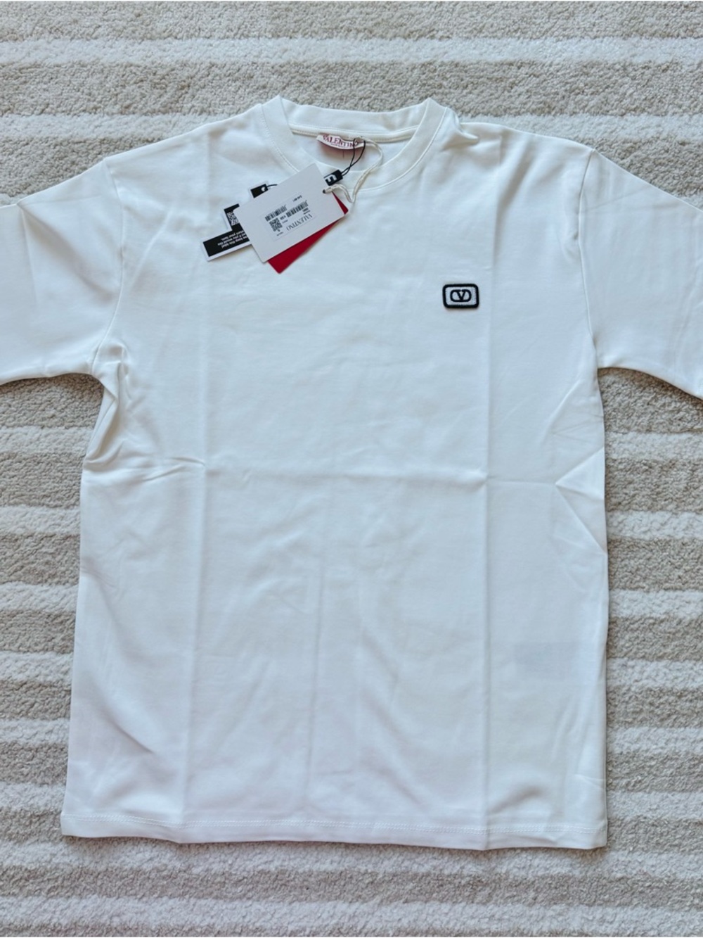 Valentino White Short-Sleeve Logo Patch T-Shirt